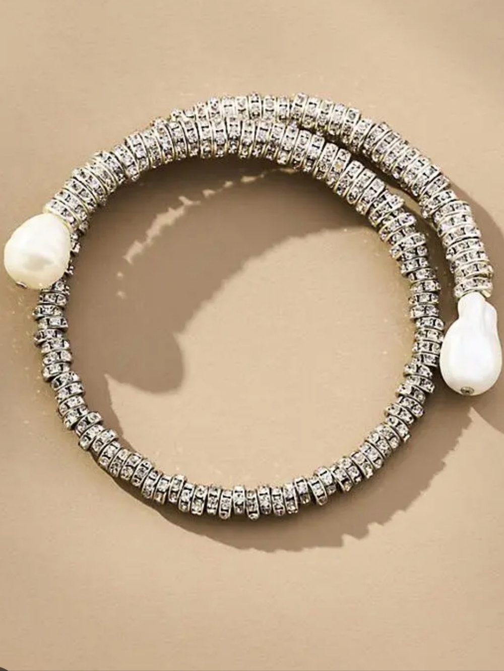 Anthropologie Crystal and Pearl Choker Necklace in Silver and Gold - Picture 6 of 10